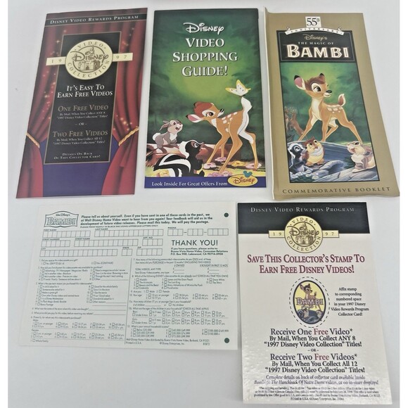 1997 Walt Disney’s Masterpiece Bambi 55Th Anniversary VHS - Picture 8 of 10